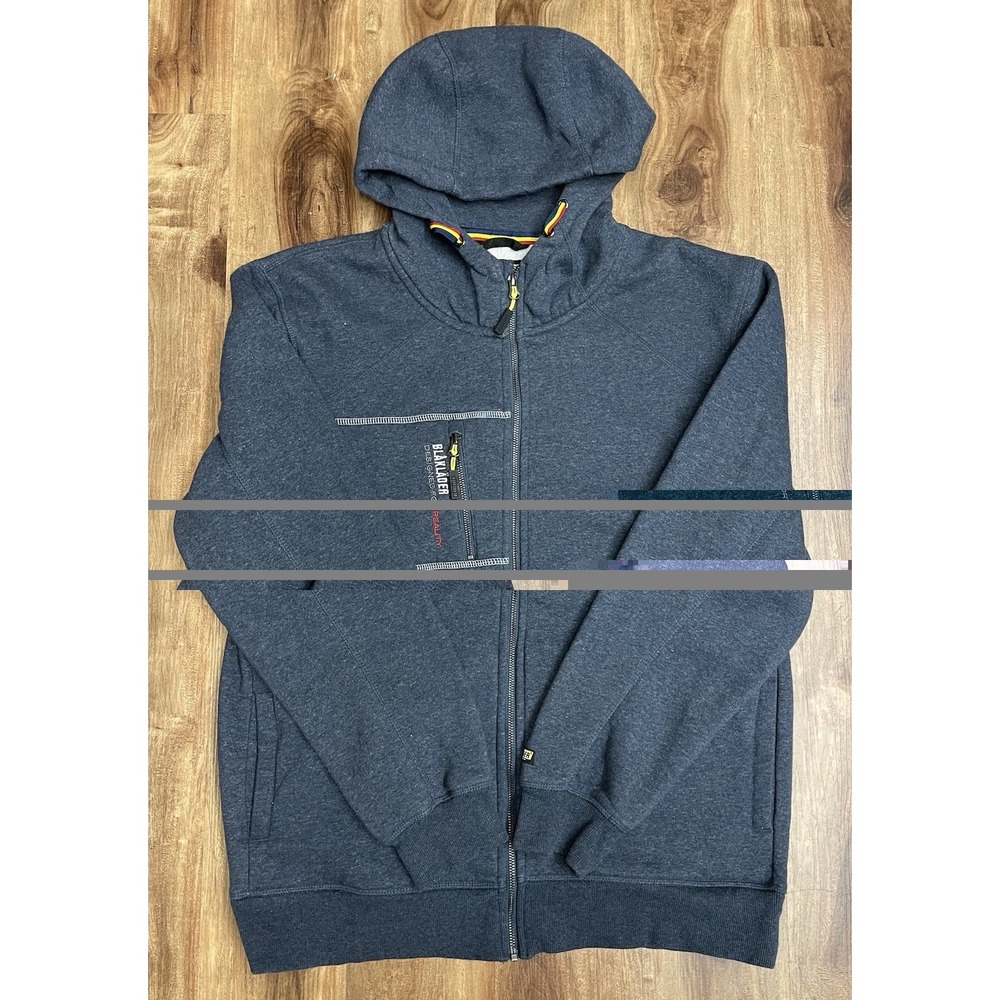 Blaklader Workwear Softshell Hoodie Sweatshirt Mens Sz L Navy Blue Full Zip
